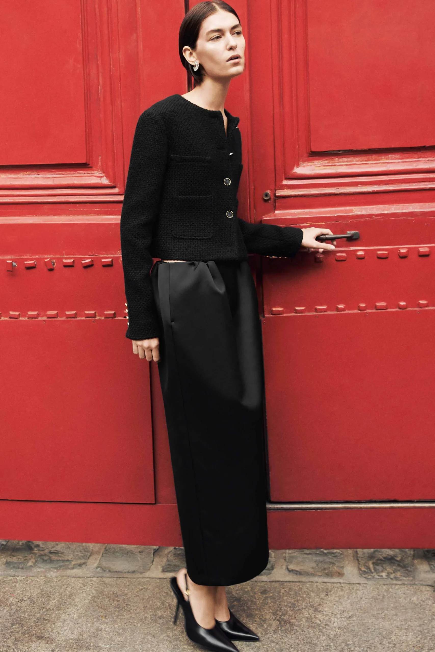Larroudé X Altuzarra Pump In Black Leather